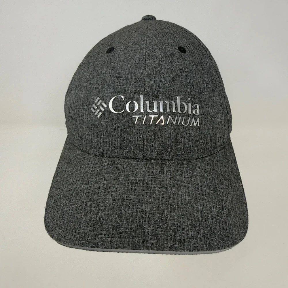 Columbia Titanium 110 Baseball Hat Cap‎ Heather Gray Adjustable Strap Outdoor